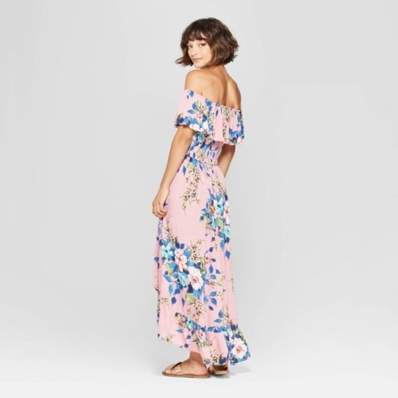 NWT Xhilaration Off the Shoulder High Low Maxi - Picture 2 of 7